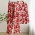 Conjunto de pijama de hojas rojas