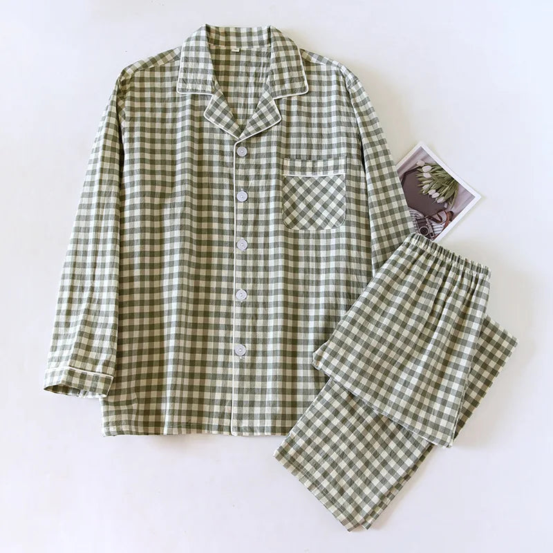 Conjunto de manga larga a cuadros