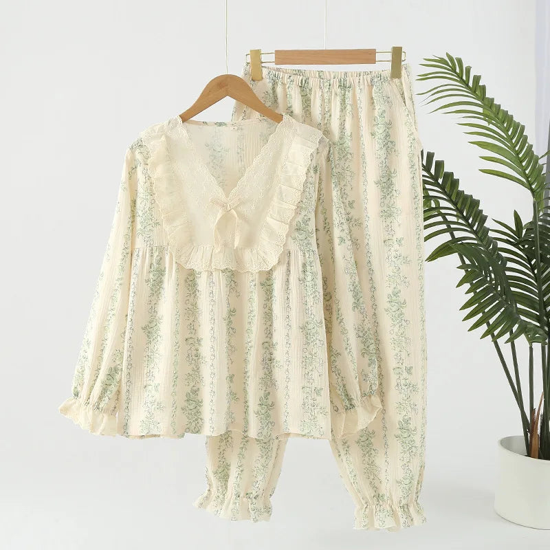 Conjunto de ropa de estar de algodón Rose Garden