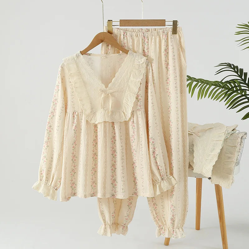 Conjunto de ropa de estar de algodón Rose Garden